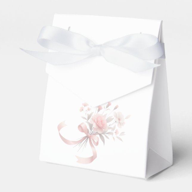 Elegant Watercolor Flower Bouquet Baby Shower Favor Boxes (Front Side)