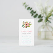 Elegant Watercolor Flower Bouquet - Clean Chic Business Card (Standing Front)