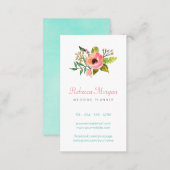 Elegant Watercolor Flower Bouquet - Clean Chic Business Card (Front/Back)
