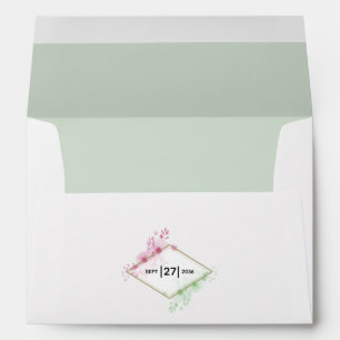 Elegant Watercolor Flowers 5x7 Wedding Invitation Envelope