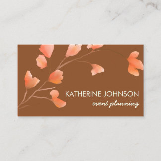Elegant watercolor flowers boho chic floral business card