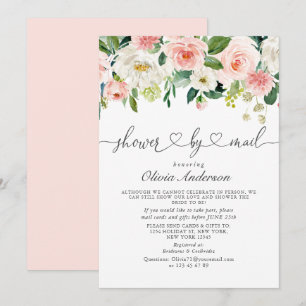 Elegant Watercolor Flowers Bridal Shower By Mail Invitation
