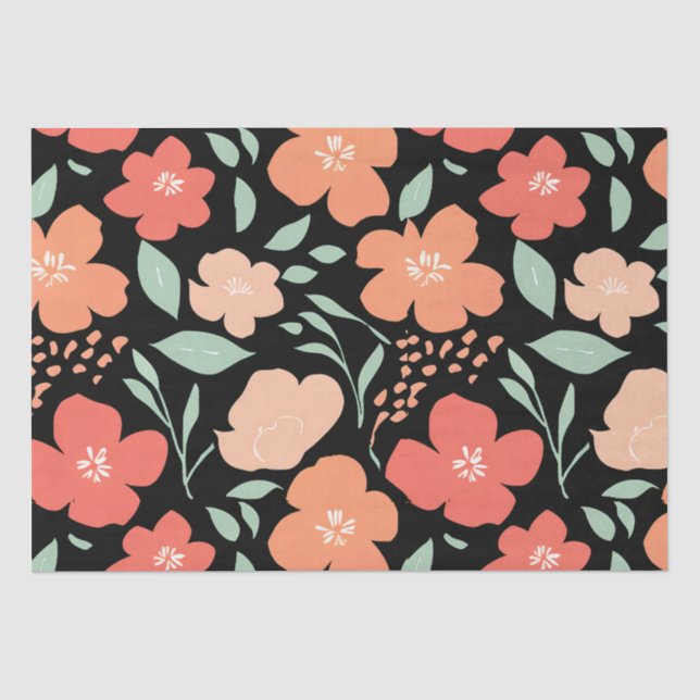 Elegant Watercolor Flowers - Delicate Floral Gift  Tissue Paper (Front)