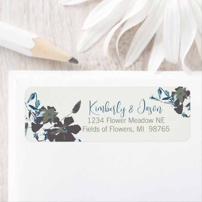 Elegant Watercolor Flowers Label (Insitu)