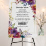 Elegant Watercolor Flowers Wedding Drinks Menu Foam Board