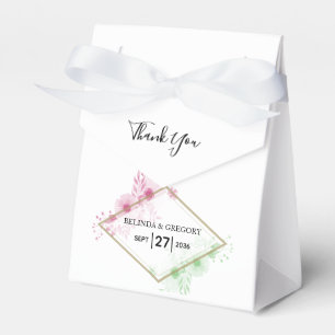 Elegant Watercolor Flowers Wedding Favor Boxes
