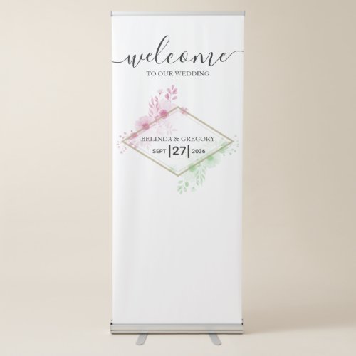 Elegant Watercolor Flowers Wedding Welcome Sign