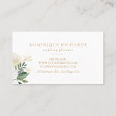 Elegant Watercolor Flowers with Faux Gold Foil Business Card (Back)