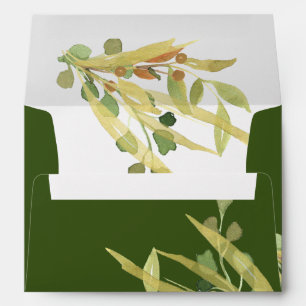 Elegant Watercolor Foliage Bouquet Envelope