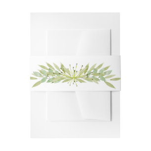 Elegant Watercolor Foliage Invitation Belly Band