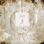 Elegant Watercolor Foliage Wedding Table Number<br><div class="desc">Help your guests find their way with these double sided table number. Design features an handwritten font and delicate bouquet of watercolor greenery and flowers. Designed to coordinate with for the «VERONICA» Wedding Invitation Collection. To change table number click «Personalize». To move the text or change the text size, font,...</div>