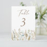 Elegant Watercolor Foliage Wedding Table Number