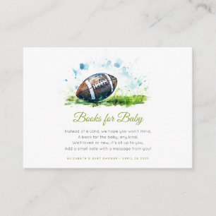 Elegant Watercolor Football Baby Shower Enclosure Card