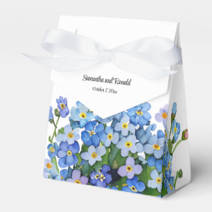 Elegant Watercolor Forget-me-not Wedding Favor Boxes