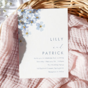 Elegant Watercolor Forget Me Not Wedding Invitation