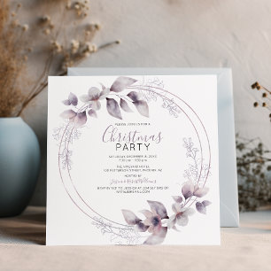 Elegant Watercolor Frame Christmas Holiday Party Invitation
