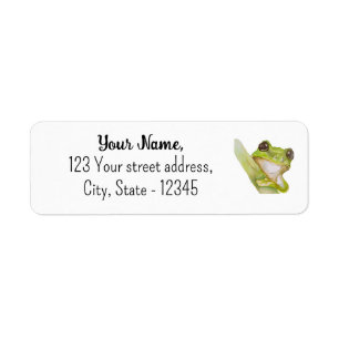 Elegant watercolor frog return address label