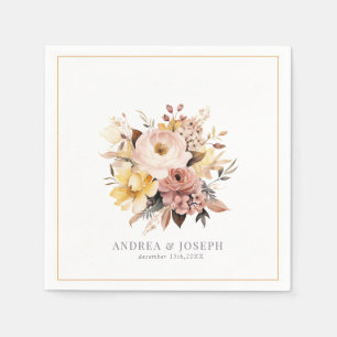 Elegant Watercolor Garden Flowers Napkins