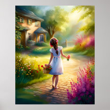 Elegant Watercolor Garden of Dreams AI Painting