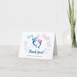 Elegant Watercolor Gender Reveal Thank You 