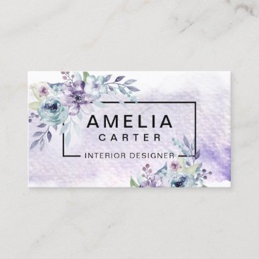 Elegant Watercolor Girly Floral business cards