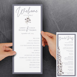 Elegant watercolor gloomy gray caligraphy ceremony program