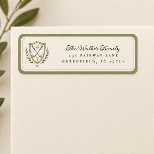 Elegant Watercolor Golf Crest Label