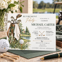 Elegant Watercolor Golf Retirement Party