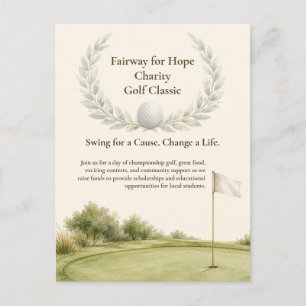 Elegant Watercolor Golf Tournament Invitation Postcard