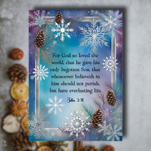 Elegant Watercolor Gospel of John Bible Christmas Foil Holiday Card