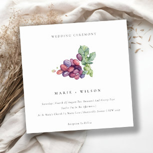 Elegant Watercolor Grape Foliage Wedding Invite