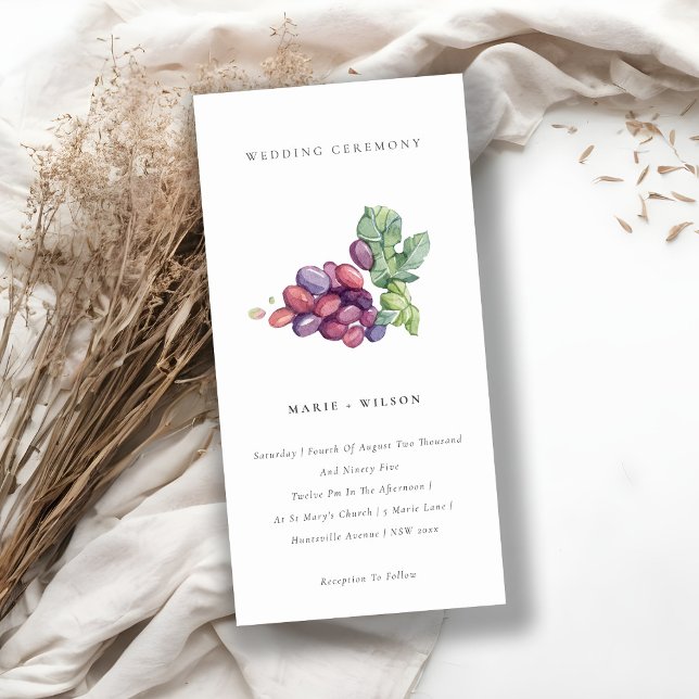 Elegant Watercolor Grape Foliage Wedding Invite (Creator Uploaded)
