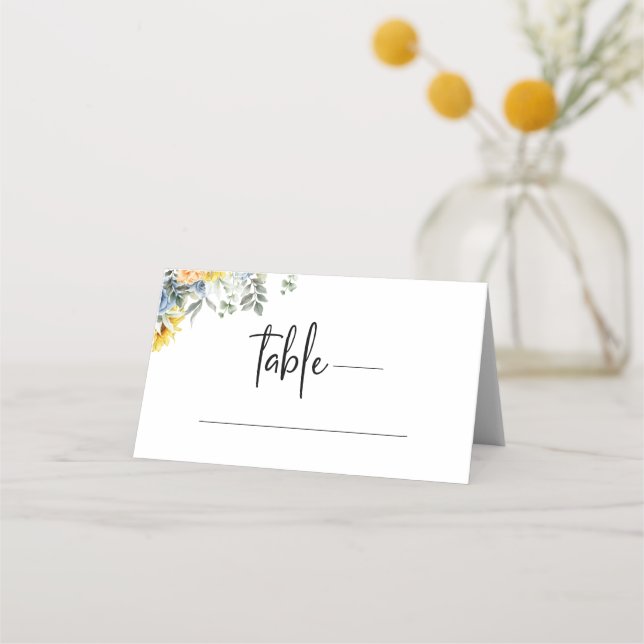 Elegant Watercolor Green Foliage Wedding  Place Card (Front)