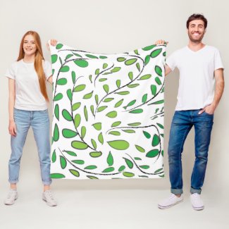 Elegant Watercolor Green Leaves