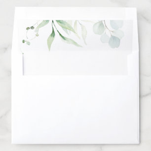 Elegant Watercolor Greenery Botanical Wedding Envelope Liner