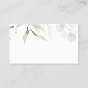 Elegant Watercolor Greenery Botanical Wedding Place Card