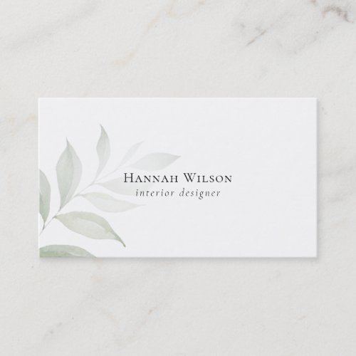 Elegant Watercolor Greenery Classic Business Card