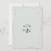 Elegant Watercolor Greenery Gold Bridal Shower Invitation (Back)