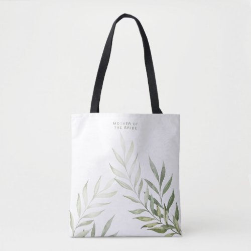 Elegant Watercolor Greenery Mother of the Bride Tote Bag