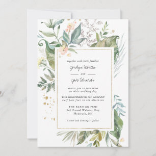 Elegant Watercolor Greenery   Pink Floral Wedding