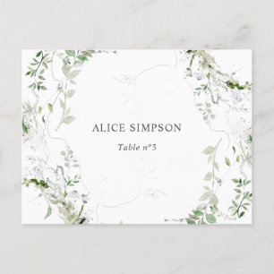 Elegant Watercolor Greenery Place Card