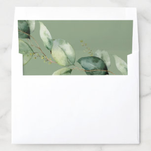 Elegant Watercolor Greenery Wedding Envelope Liner