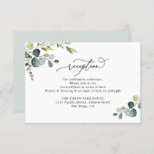 Elegant Watercolor Greenery Wedding Reception Enclosure Card | Zazzle