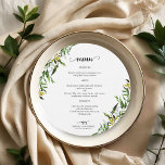 Elegant Watercolor Greenery Wedding Round Menu<br><div class="desc">Prepare to be captivated by our stunning lush greenery wedding suite! Bursting with beautiful illustrations of eucalyptus leaves and enhanced by romantic calligraphy, this suite is the perfect finishing touch for your magical garden-themed wedding. If you're dreaming of something extra special or have unique requests, don’t hesitate to reach out...</div>