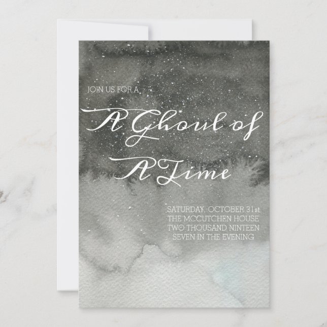 Elegant Watercolor  Halloween Party Invitation (Front)