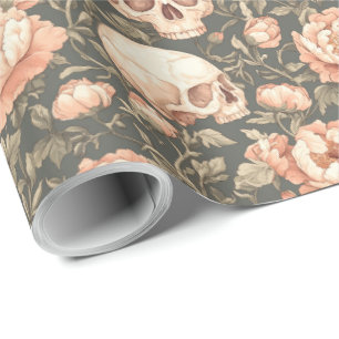 Elegant Watercolor Halloween Skull Wrapping Paper