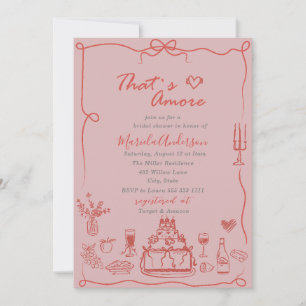 Elegant Watercolor Hand Drawn Doodles whimsical B Invitation