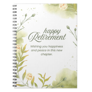 Elegant Watercolor Happy Retirement Minimalist Notebook