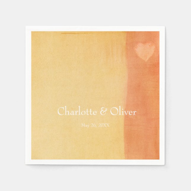 Elegant watercolor heart napkins (Front)