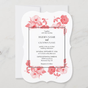 Elegant Watercolor Hibiscus Wedding Invitations